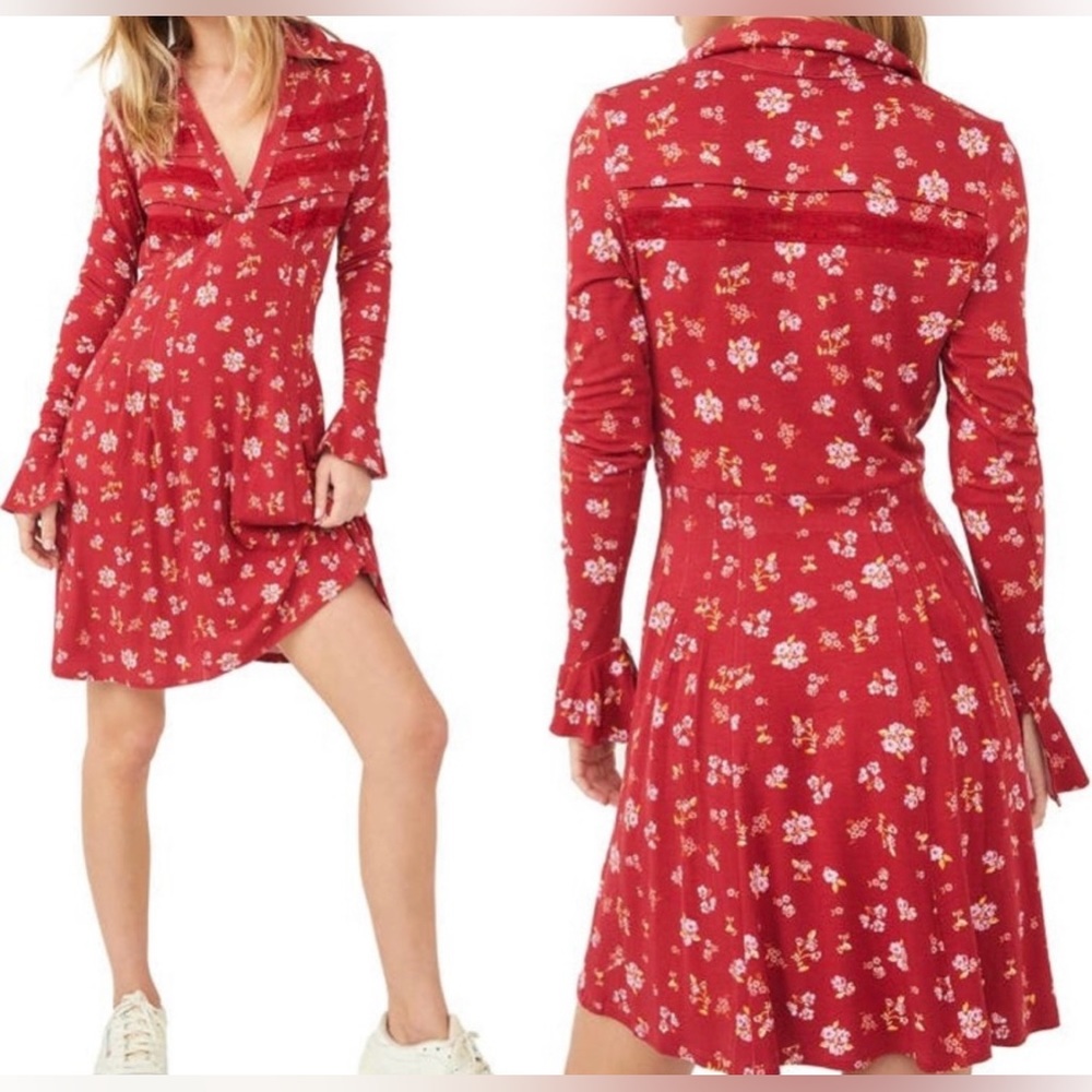 Free People Good Days mini dress in pop combo floral size small